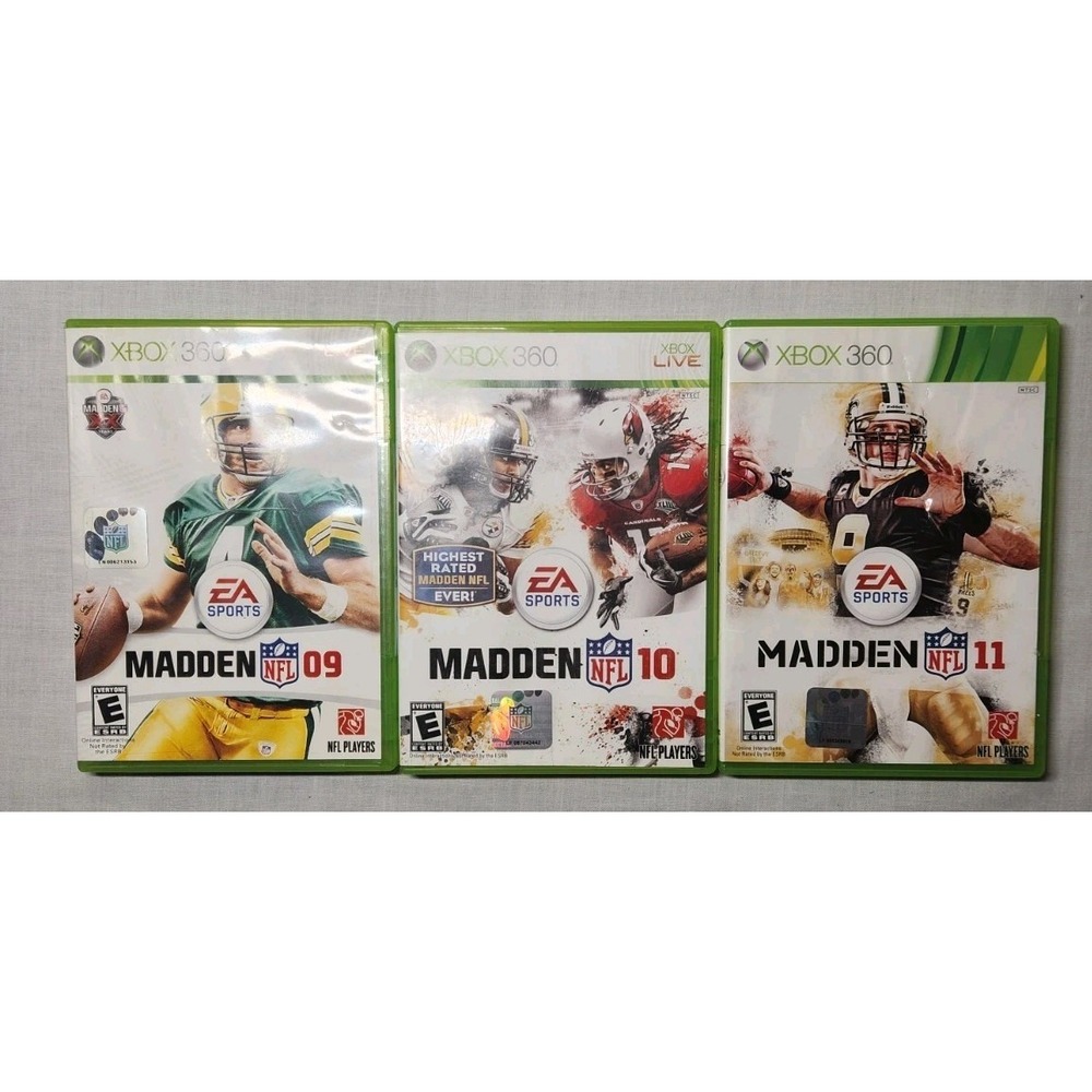 Madden Xbox 360 -3 Game Lot‎ / Madden  9, 10, 11 - Game Collection-Preowned